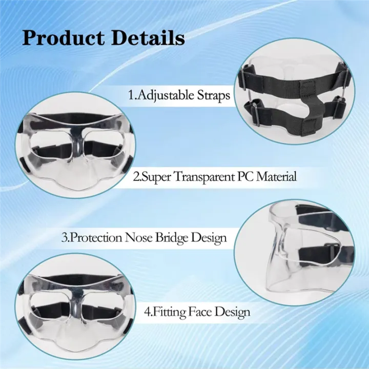 Sports%20Face%20Guard,%20Nose%20Guard%20for%20Broken%20Nose,%20Basketball%20Football%20Softball%20Training%20Face%20Protect%20Shield,%20Easy%20Install%20Easy%20to%20Use%20Clear%20Close%20-%20Image%204