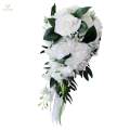 2pcs Wedding Hand Bouquet Bridal Holding Artificial Flowers White.