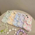 Sweet Pink Flower Cute Phone Case with Holder Strap for iPhone 14 12 13 11 Pro Max Mini XR XS X 6 7 8 Plus Korean Covers Shell.