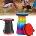 Portable Telescoping Camping Stool Seat For Fishing Hiking Traveling Outdoor Activities - Compact And Convenient Seating Solution. 