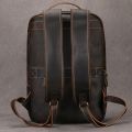 Vintage Men's Crazy Horse Leather Backpack genuine leather Retro Rucksack Large Classic Travel Backpack Big laptop computer bag. 