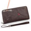 New Men Long Wallets Phone Pocket Handbags Name Engraving Card Holder Male Clutch Bag Purses Big Capacity Quality Men's Wallet.