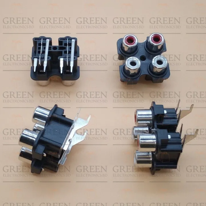 2Pcs%20PCB%20Mount%20Stereo%20Audio%20Video%20Jack%20AV/RCA%20Socket%204%20Position%20Female%20Connector%20-%20Image%203