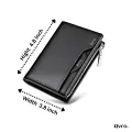 Avro Men's Soft PU Leather Business Wallet Multi-Card Slot With ID Holder Solid Color Travel Money Bag For Men.