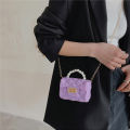 Mini jelly bags handbag PU leather crossbody bags with pearl handle ladies PVC podazz. 