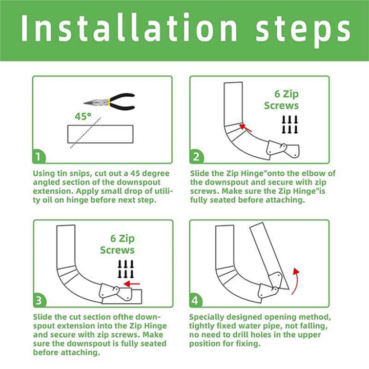 2PCS%20Gutter%20Extension%20Hinge%20Also%20Includes%20Screws%20Easy%20DIY%20Installation%20on%20Any%20Size%20Rectangle%20or%20Square%20Downspout%20Durable%20Easy%20Install%20Easy%20to%20Use%20-%20Image%202