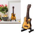 Guitar Model, Basswood Mini Guitar Model Reddish Brown with Stand for Home. 