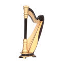 Mini Musical Instrument Ornament, Painted Surface Mini Harp Model with a Beautiful Black Gift Box for Decorative Purposes. 
