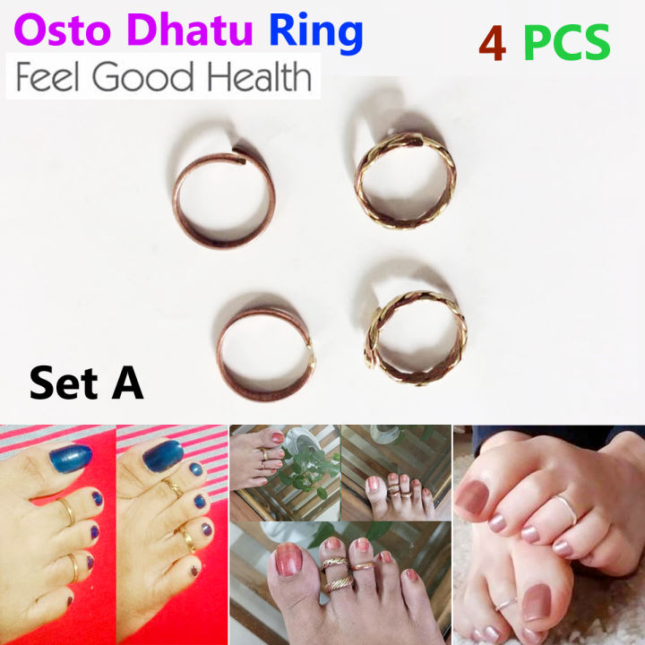 Superb Quality - Leg Finger Ring 4 PCS Set A Adjustable for Girls and Women Multicolor - Trend and Needful - Well Inspired & Crafted