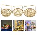 Woven Basket Multipurpose with Handle Bamboo Basket for Wedding Picnic Party S. 