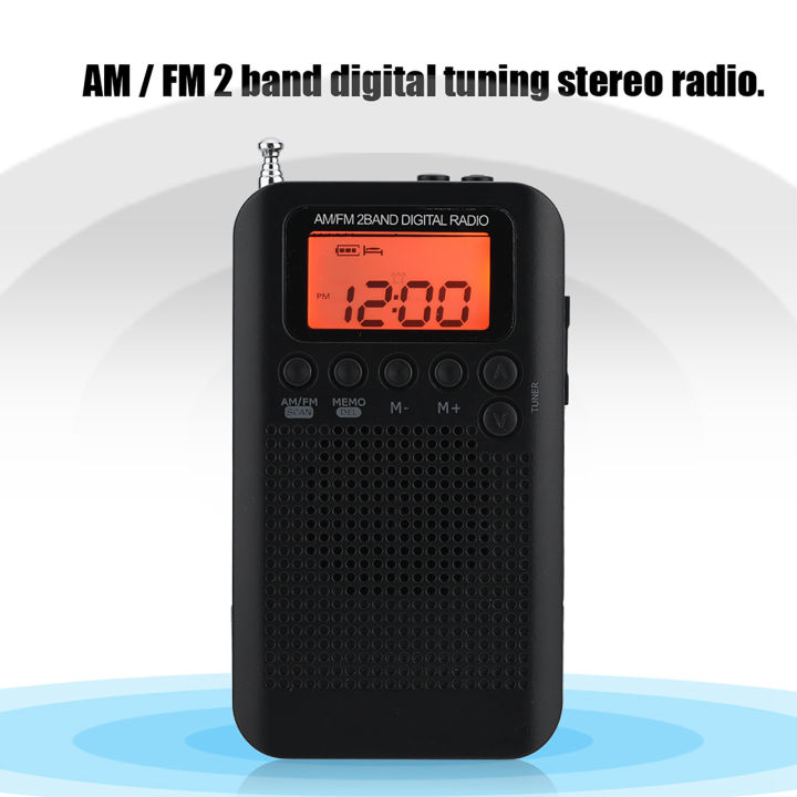 AM FM Digital Radio 2 Band Stereo Radio Digital Tuning Radio Pocket Radio Portable ICD Screen