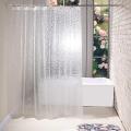 Clear EVA Shower Curtain Liner Waterproof Transparent 3D Water Square Bathroom Curtain in 71inch x 79inch, 12 Hooks. 
