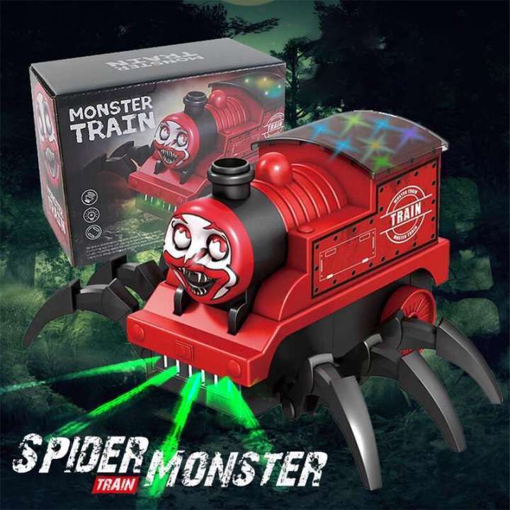 【100%-New】 Charles Train Electric Thomas Horror Hell Spider Monster Model with Music and Light Birthday Gift