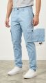 Mens stetch twill blended 6 pockets cargo mobile pant lite blue by RareTex.