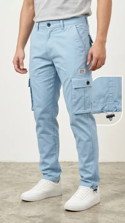 Mens%20stetch%20twill%20blended%206%20pockets%20cargo%20mobile%20pant%20lite%20blue%20by%20RareTex%20-%20Image%202