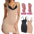 Shapewear Slip Dress for Women Tummy Control Camisole Full Slip Under Dress with Lace Seamless Slimming Body Shaper Long Cami.