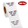 Thank You Stickers 500pcs Roll Round Creative Pattern Thank you Stickier Sealing Business Label Sticker. 