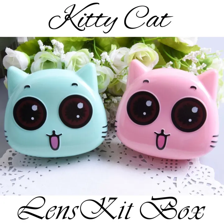 kitty%20kit%20Contact%20Lens%20case%20or%20Travel%20Kit%20Box%20with%20mirror%20cute%20lens%20box%20Tweezers%20&%20Applicator%20#kitty8%20-%20Image%203
