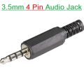 4 Pole Headphone Jack Plug Male 3.5mm 4 Pin Stereo Audio Headphone Jack Connector Earphone Plug For Mobile Phone Computer Laptop Desktop PC MP3 Video Cables.