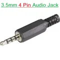 4 Pole Headphone Jack Plug Male 3.5mm 4 Pin Stereo Audio Headphone Jack Connector Earphone Plug For Mobile Phone Computer Laptop Desktop PC MP3 Video Cables. 