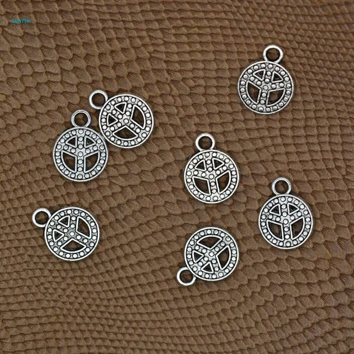 2x50%20Pieces%20Antique%20Peace%20Sign%20Symbol%20Jewelry%20Making%20Charms%20Pendants%20-%20Image%203