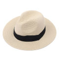 Panama straw hat man summer outdoor outing sunscreen sun hat British simple casual hat beach sun hat. 