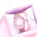 2pcs Set Luxury Women Watches Magnetic Rhinestone Female Clock Quartz Wristwatch Fashion Ladies Wrist Watch Relogio Feminino. 