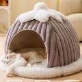 Dog Cat Bed Semi Enclosed Pet Cat Nest for under 6 Catties Pomeranian Kitten.