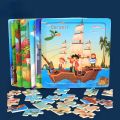 New 20 Piece Wooden 3d Puzzle Cartoon Animal Vehicle Jigsaw Puzzle Montessori Educational Toys For Kids Baby 1 2 3 Years. 