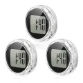 3 Pieces Mini Motorcycle Clocks Waterproof Stick-on Motorbike Mount Watch Digital Clocks for Vehicle, Auto, Car, SUV. 