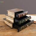 Book Shaped Storage Box with Drawers Trinket Case for Photo Bracelets Cards. 