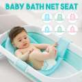 Baby Foldable Bath Tub Pad Adjustable Comfortable Non-Slip Baby Bath Seat Infant Safety Shower Antiskid Cushion Plastic Net Mat Baby Shower Net Bathtub Sit Up Mesh for Newborn. 
