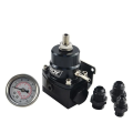 Fuel Inject Regulator With Boost Gauge High Pressure 8AN BLACK.