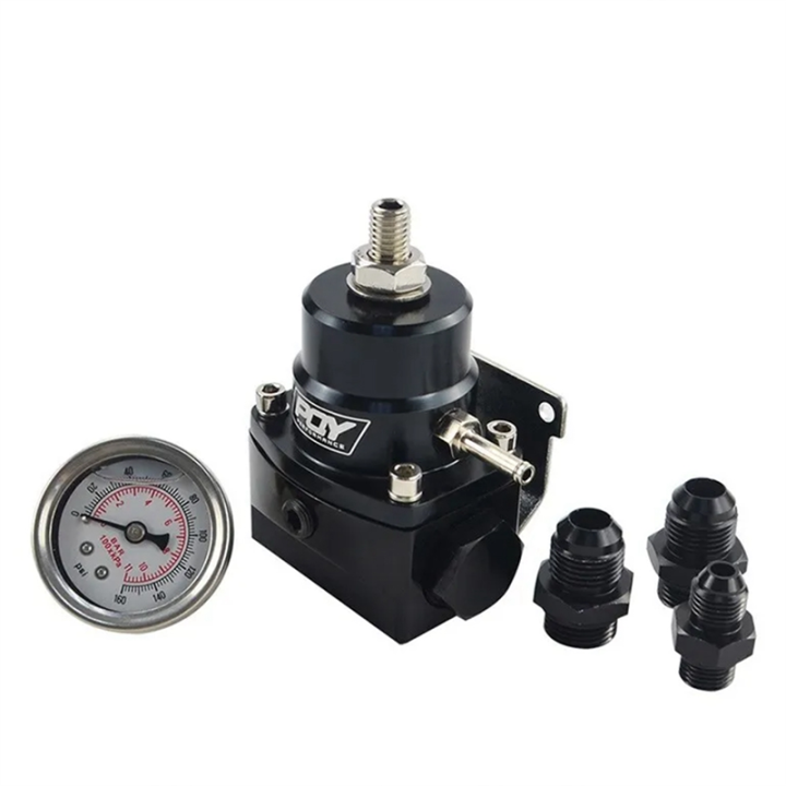 Fuel Inject Regulator With Boost Gauge High Pressure 8AN BLACK