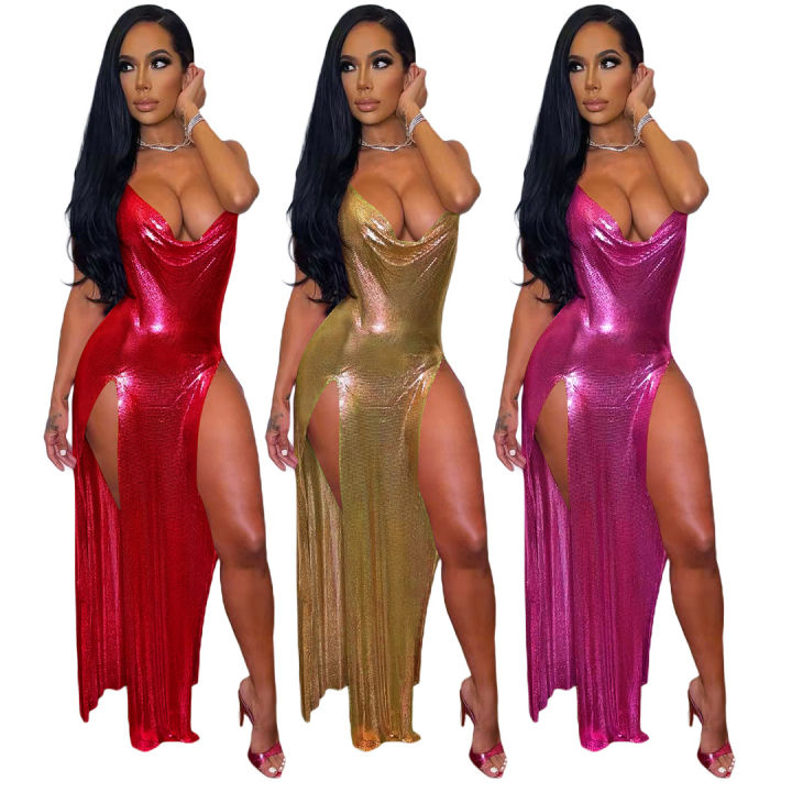 YD8561-A6%20European%20and%20American%20Women's%20Clothing%20Amazon%20New%20Open%20Back%20Halterneck%20Irregular%20Dress%20Cross-border%20-%20Image%202