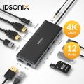 iDsonix USB C HUB Multiport Adapter Triple Display with HDMI 4K 60HZ PD 100W RJ45 SD/TF Type C Docking Station HUB for Laptop PC. 