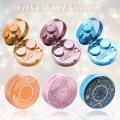 Fashion Contact Lens Case Colored Contact Lens Case Holder Portable Travel Glitter Luxury Bling Stars Liquid Quicksand Eye Care. 