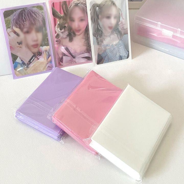 SKYSONIC%2050pcs%20Kpop%20Card%20Sleeves%2061x91mm%20Macaron%20Color%20Holder%20For%20Holo%20Postcards%20Top%20Load%20Film%20Photocard%20Game%20Cards%20Protector%20-%20Image%203