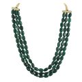 3 Layer Ruby Smooth Oval Shaped Strand Beads - Necklace For Girls. 
