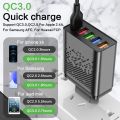 68W Fast USB Charger Quick Charge 3.0 5 Ports Wall Charger Adapter For IPhone 13 Samsung Xiaomi Huawei EU/US Plug Phone Charger. 