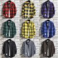 Ins Plaid Shirt Men's Outer Wear Trend All-match Long-sleeved Shirt. 