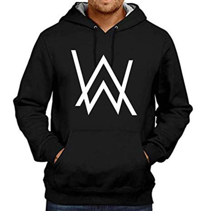 Alan Walker Logo Printed Black  Color Hoodies for Men