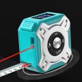3 in 1 Laser Tape Measure Digital Rangerfinder 16Ft Measuring Tape 131Ft Rechargeable Distance Meter - silver + blue. 