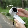 Popular Mini High-Speed Handheld Turbo Fan Smart Digital Display Wearable Personal Desk Neck Fan with Five Wind Speeds.