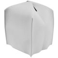PU Leather Square Tissue Box Holder - Decorative Holder-White.