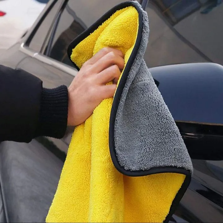 30X30%20cm%20Car%20Bike%20Wash%20Double%20Layer%20Ultra%20Soft%20Scratch%20Proof%20Microfiber%20Towel%20-%20Image%204