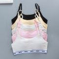 5 Color Teenage Girls Bra with Chest Pad Spaghetti Strap Cotton Bralettes for 8 9 10 11 12 13 14 15 16 17 Year Old Kid Underwear. 