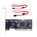 4 Ports PCI SATA Raid Controller Internal Expansion Card with Two Sata Cables, for Desktop PC,Support SATA Hard Drive.