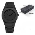 Men's Arabic Numeral Quartz Watch PC Plastic Material- Aura Arabic Watch - Black.