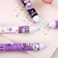 New Cute Cartoon Kuromi 10 Color Ball Pen Kawaii 0.7Mm Multi Color Pen Writing Tool Podazz. 